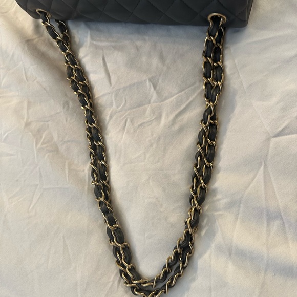 ❌SOLD❌ Authentic Chanel Jumbo Double Flap Dark Gray with Silver Hardware - Picture 14 of 15